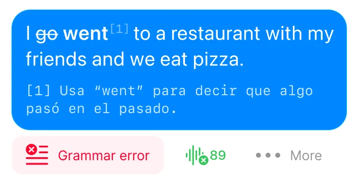An English sentence correction with grammar feedback in tellem